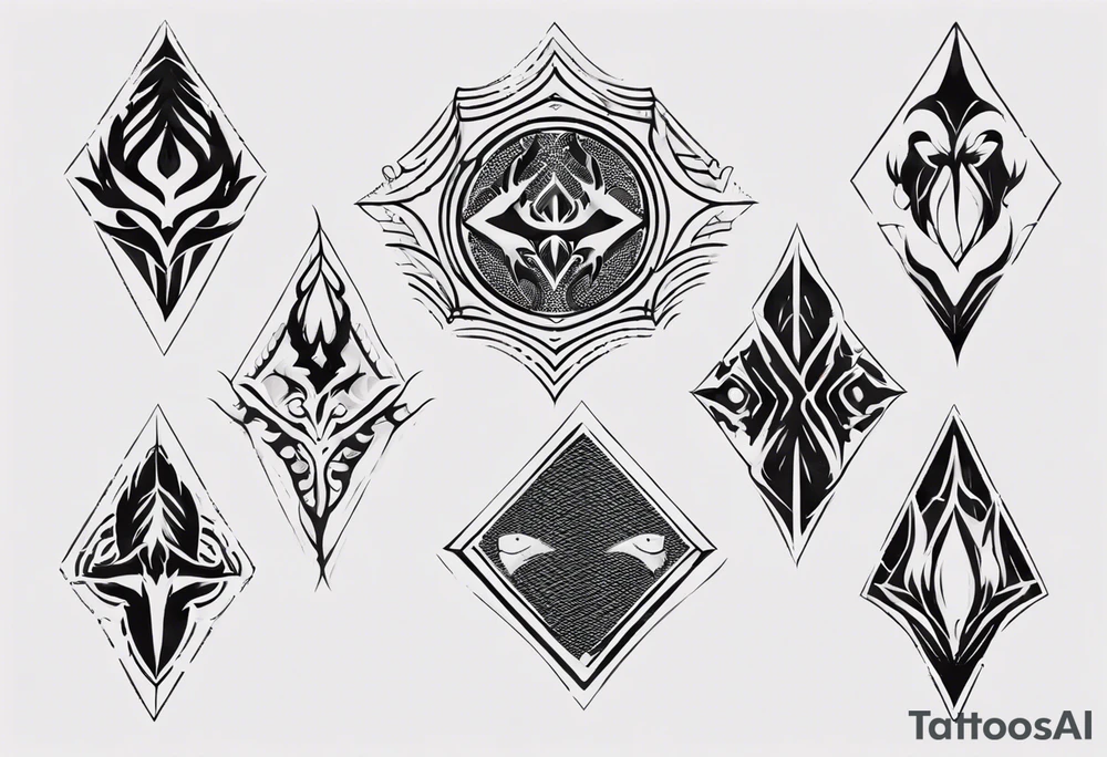 Dragon scale symmetrical tattoo idea