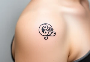 Magestic symbol combining ying yang, Gemini zodiac symbol,  and spiral Paisleys tattoo idea