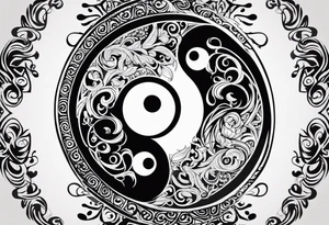 Ying yang with tribal tattoo idea