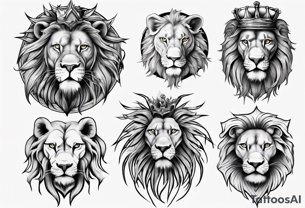 wild king lion tattoo idea