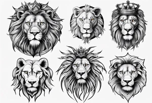 wild king lion tattoo idea