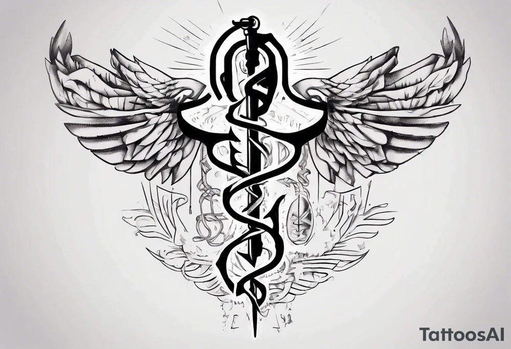 type 1 diabetes with Caduceus tattoo idea