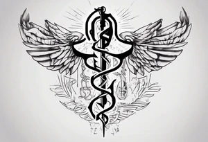 type 1 diabetes with Caduceus tattoo idea