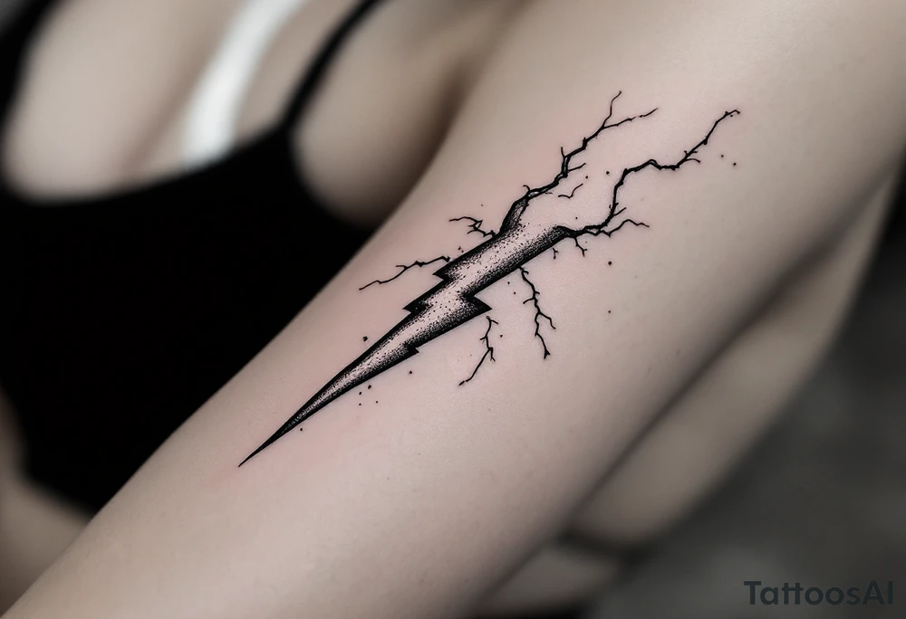 Lightning bolts striking tattoo idea