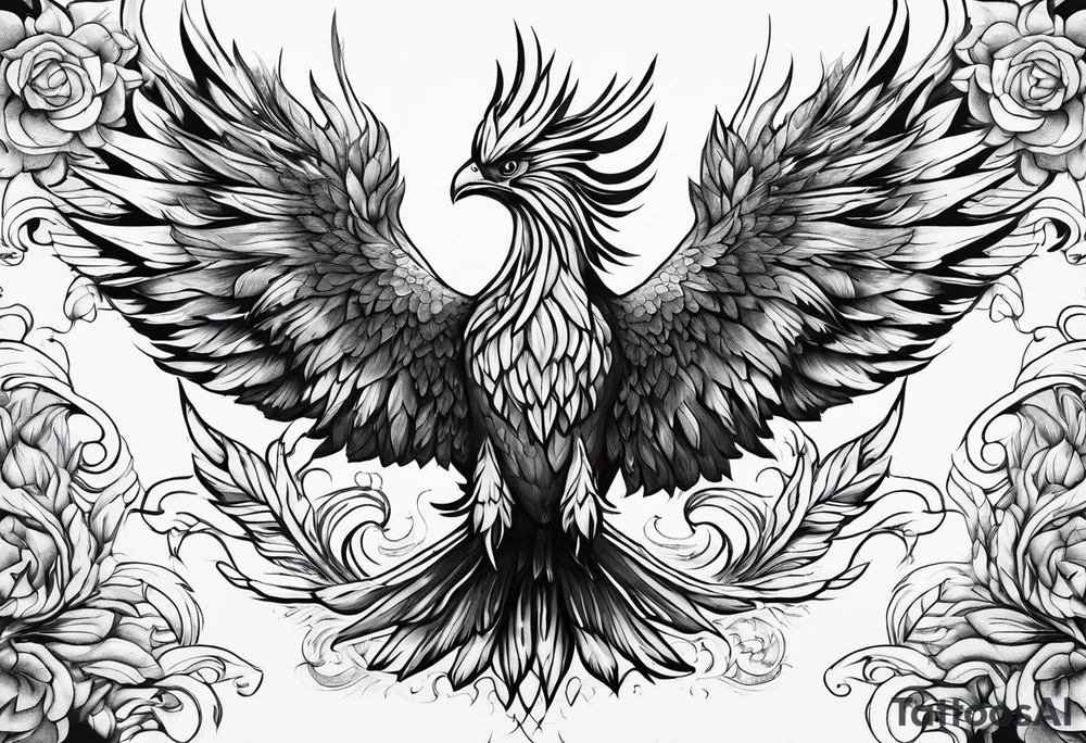 a pheonix raising from the ashes tattoo idea