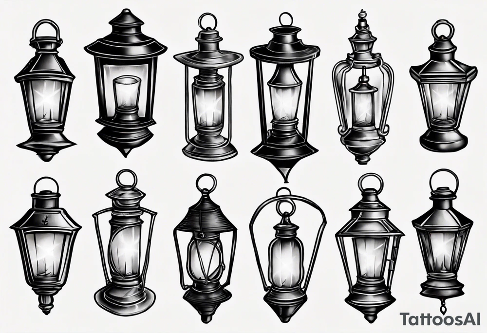 Old school lantern tattoo idea