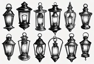 Old school lantern tattoo idea