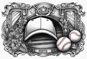 Puerto Rico and baseball all in one tattoo idea