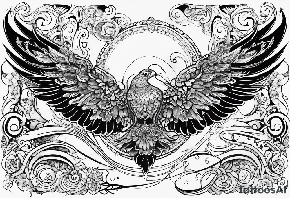 wings with the date September 28, 2005 tattoo idea