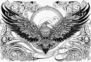 wings with the date September 28, 2005 tattoo idea