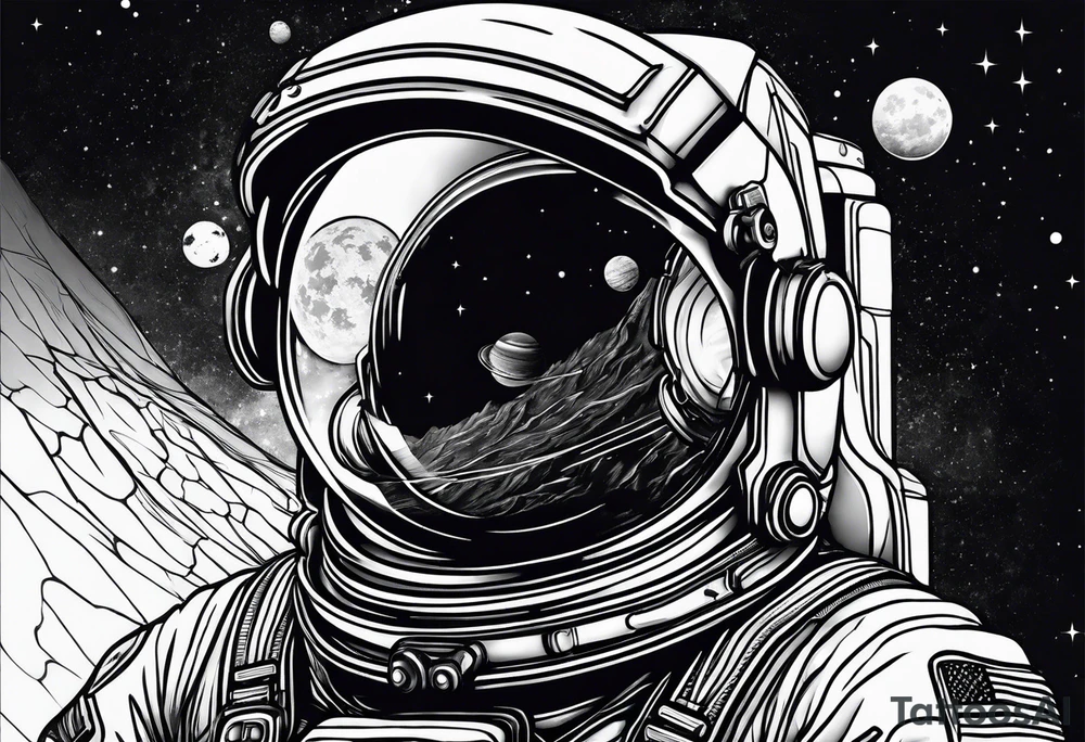 Astronaut in space tattoo idea