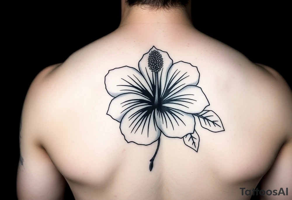Hibiscus flower with the name Hibiscus tattoo idea