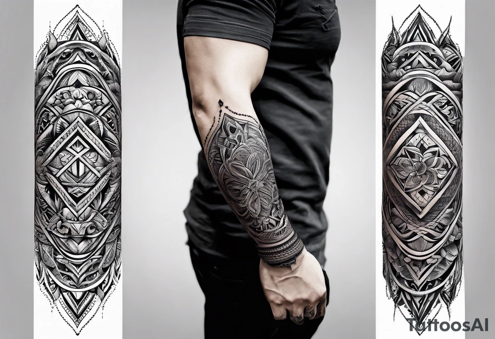 forearm masculine narrow band tattoo with rope tattoo idea