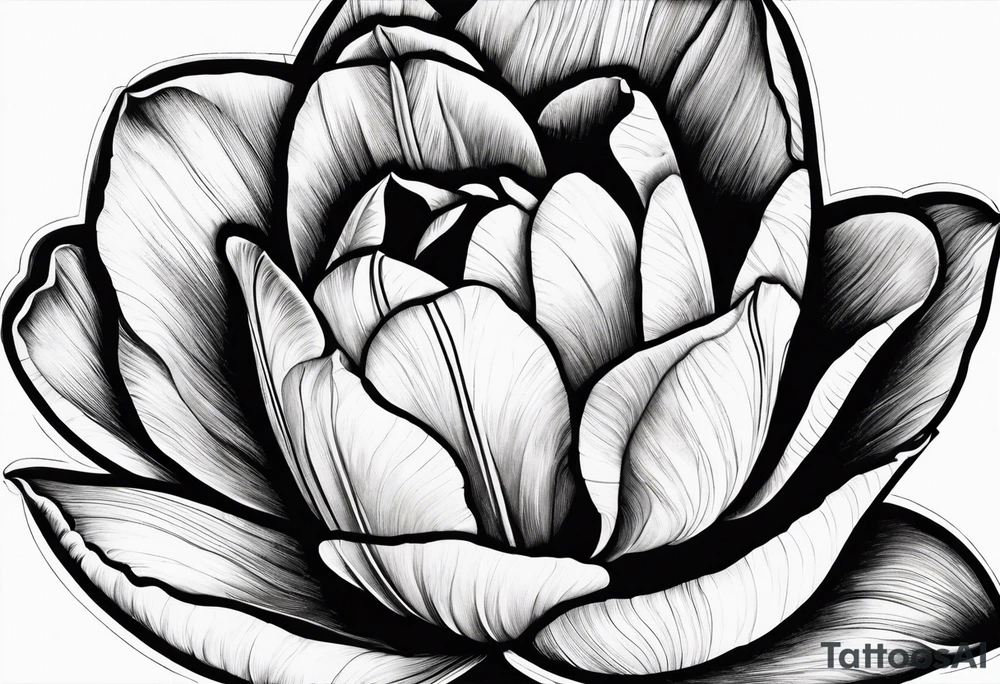 Classic Tulip flower with music note on the stem tattoo idea