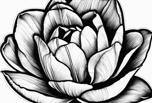 Classic Tulip flower with music note on the stem tattoo idea
