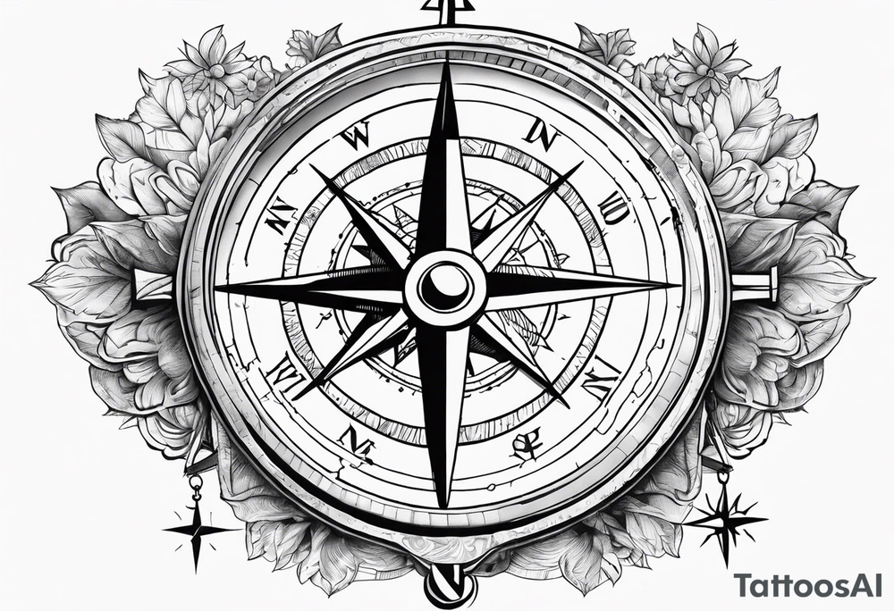 I want a compass combine with Mugiwara Luffy tattoo idea