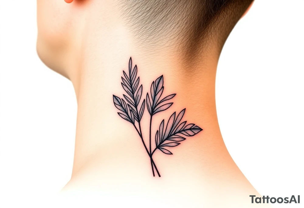 palm leaves neck tattoo tattoo idea