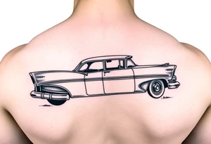 1956 Plymouth Belvedere car with shading tattoo idea