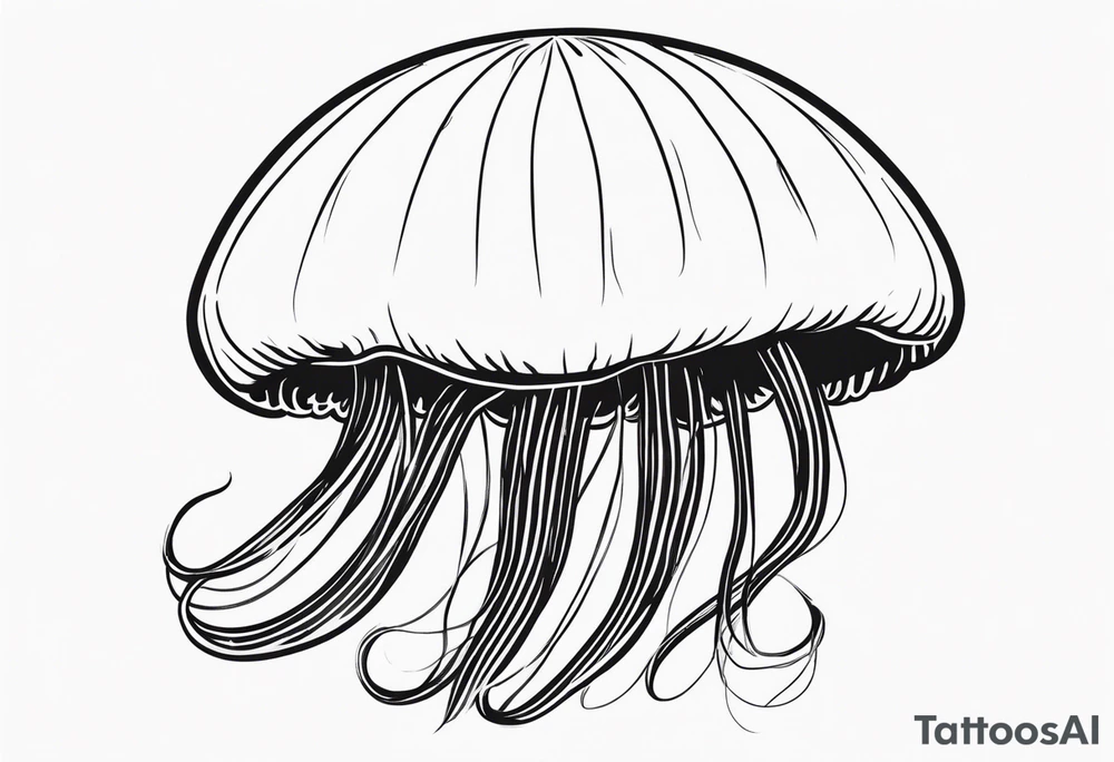 jellyfish with a small head and long tentacles tattoo idea
