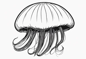 jellyfish with a small head and long tentacles tattoo idea