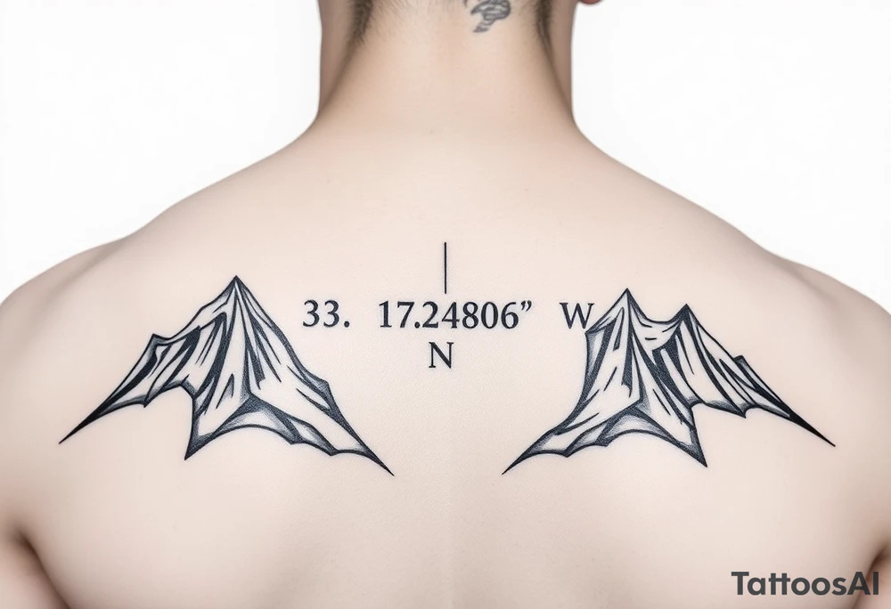 … .. … and  33.12487° N, 85.58014° W in elegant design tattoo idea