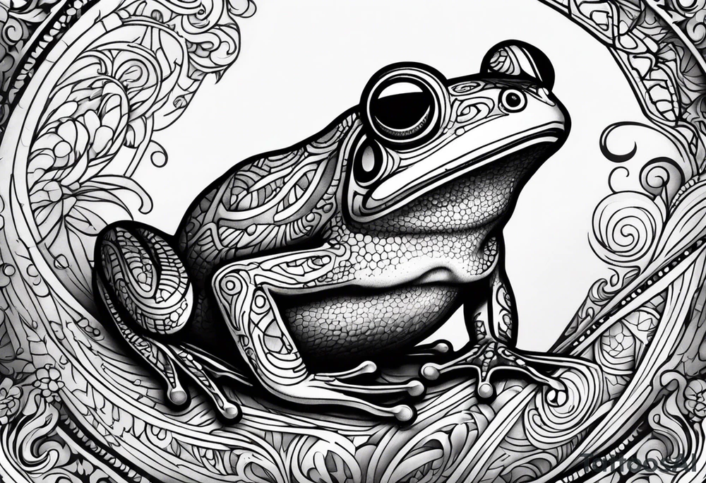 a psychedelic frog tattoo idea