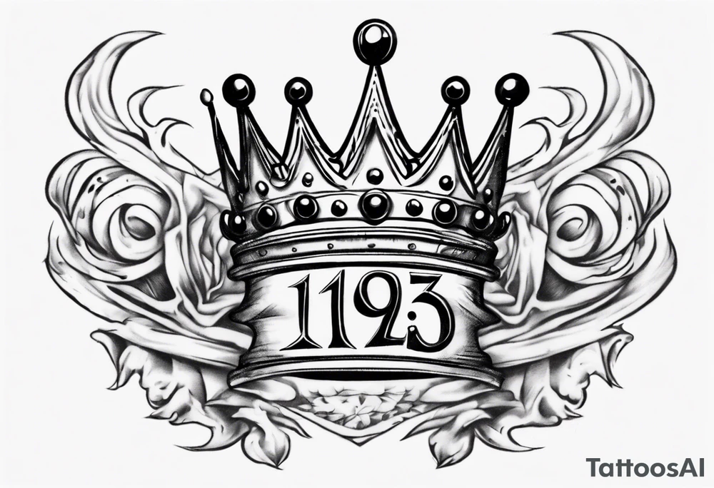 1997 with crown on top of one of the numbers tattoo idea