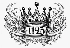 1997 with crown on top of one of the numbers tattoo idea