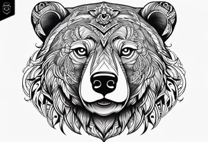 Bear head tattoo idea