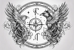 Virgo and Sagittarius zodiac signs with letter RR in it tattoo idea