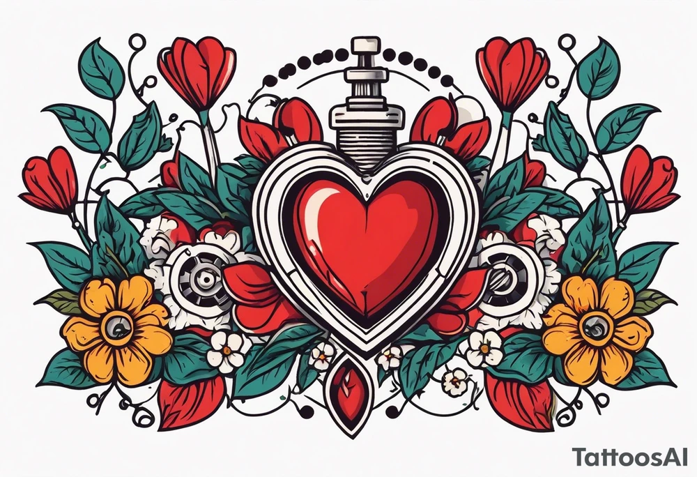 heart with valves
old school vintage simple traditional design surrounded by vintage flowers


bold color simple tattoo idea