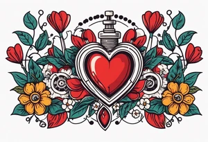 heart with valves
old school vintage simple traditional design surrounded by vintage flowers


bold color simple tattoo idea