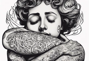 Mother hugging her son tattoo idea