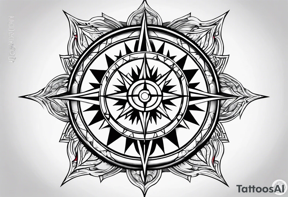 Bisexual compass rose tattoo idea