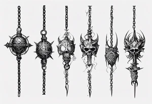 mace on a chain tattoo idea