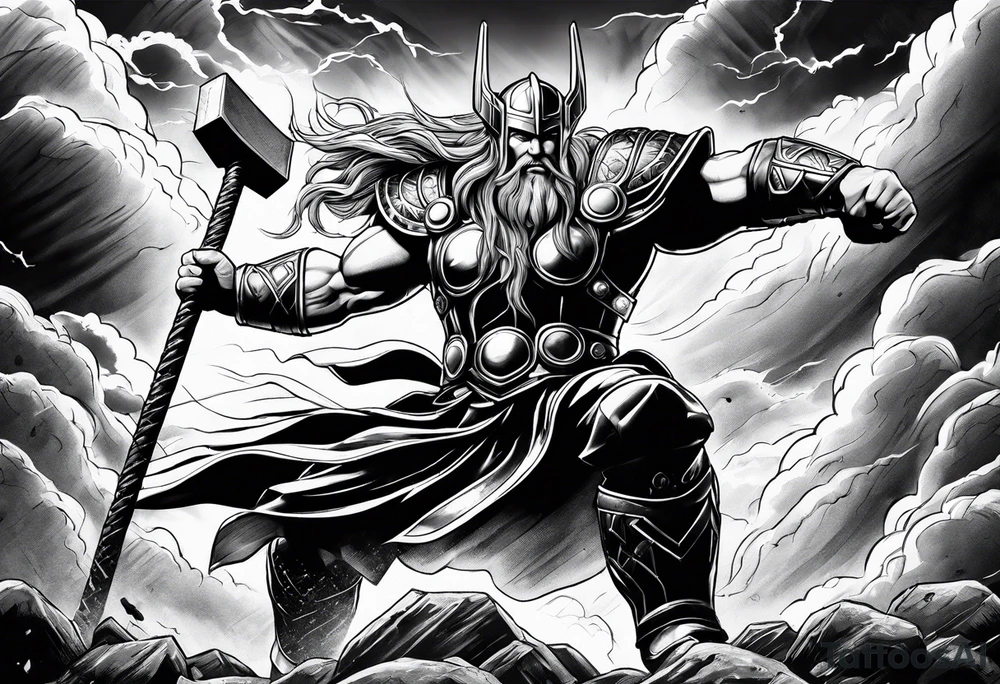 Thor im Kampf tattoo idea