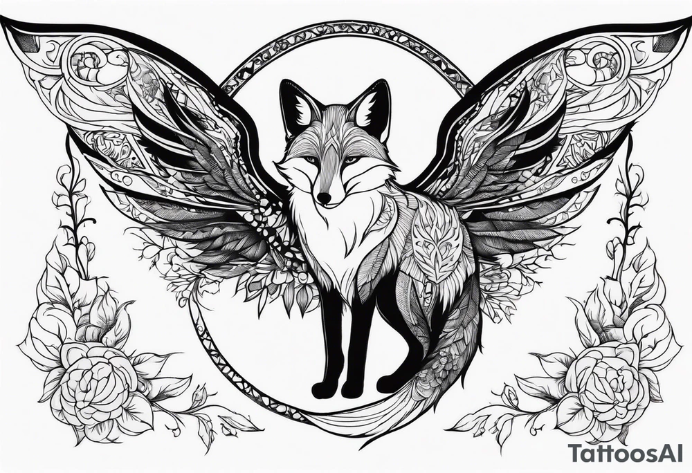 Fox with wings tattoo idea