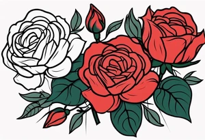 traditional roses red tattoo idea