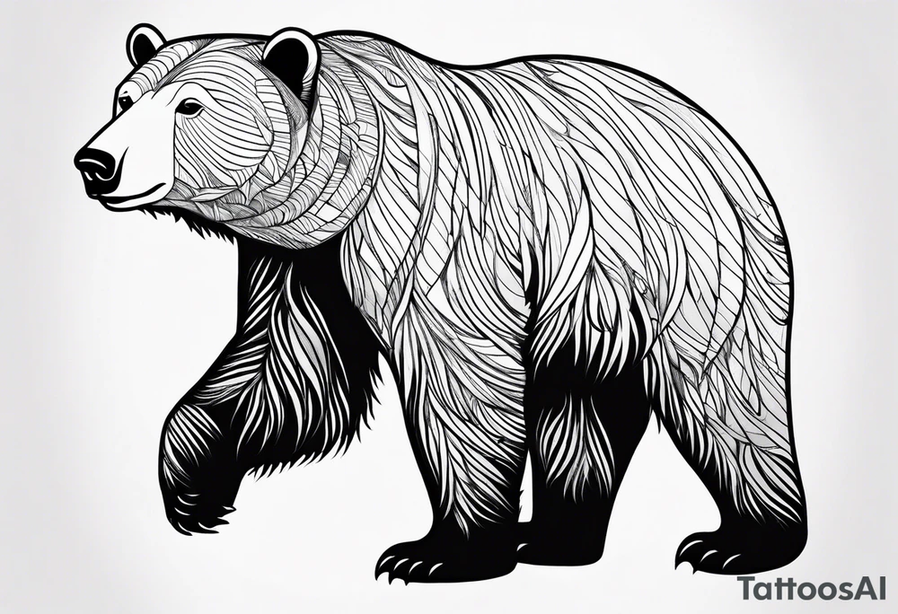 Polar bear in a minimalistic way tattoo idea