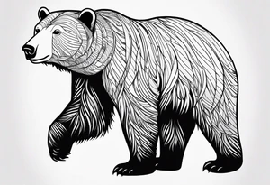 Polar bear in a minimalistic way tattoo idea