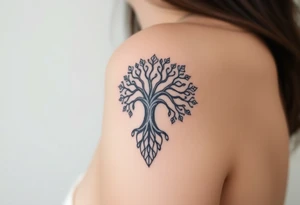 powerful, graceful, tree of life, with mendala incorporate tattoo idea