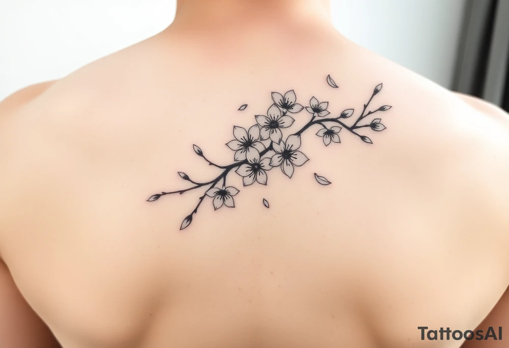 delicate cherry blossoms swirling in spring breeze with petals tattoo idea delicate cherry blossoms swirling in spring breeze with petals tattoo idea