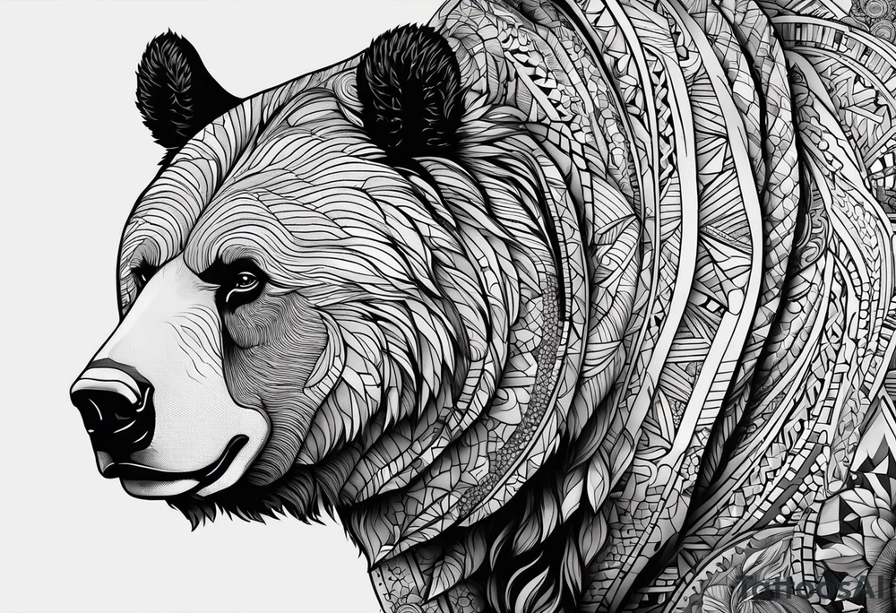 Touro e urso, com uma seta de mercados financeiros a passar entre eles que se transforma numa mão tattoo idea