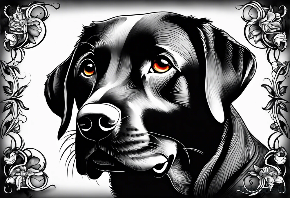 Black Labrador tattoo idea