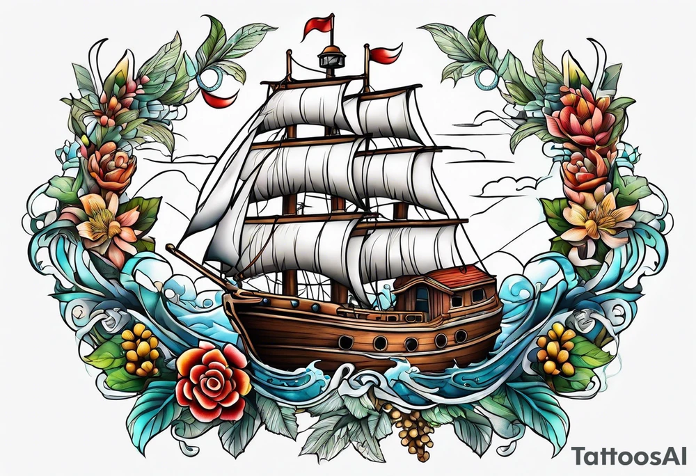 Nautical leave tattoo idea