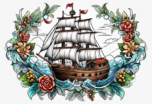 Nautical leave tattoo idea