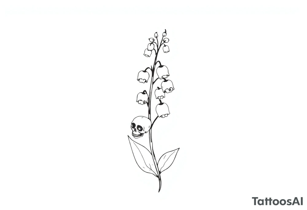 Lily of the valley tattoo vine with skulls in place of flower tattoo idea
