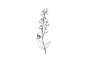 Lily of the valley tattoo vine with skulls in place of flower tattoo idea