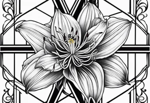 Spider lily with cross tattoo idea