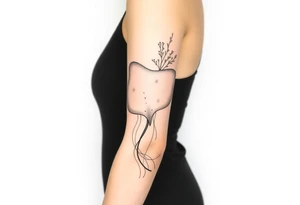 stingray, coral, jellyfish tattoo idea
